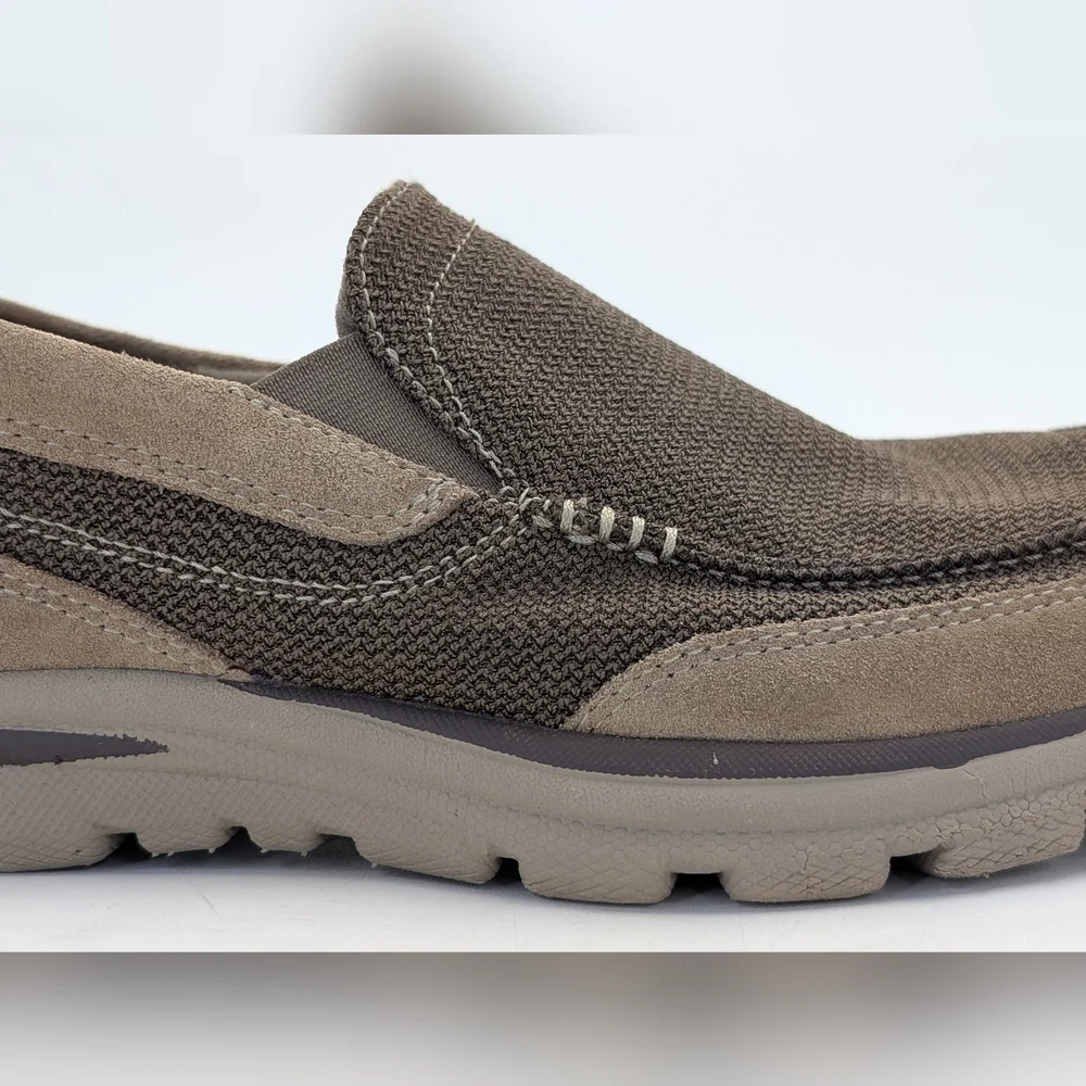 Skechers Pollard Wilfred Men Sz 9 Slip-Ins Memory Foam Mesh Upper Brown Loafers